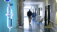 Infusionstropf vor einem Krankenhausgang (Montage) © fotolia, picture-alliance ZB dpa - Report Foto: ineula, Soeren Stache