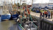 Krabbenkutter im Fischereihafen von Büsum © dpa 