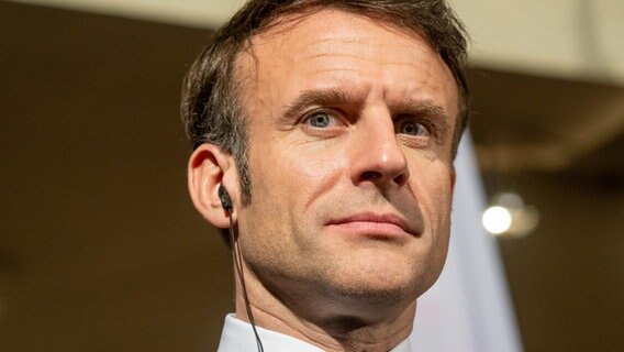 Emmanuel Macron, Präsident von Frankreich, bei einer Konferenz. © dpa Foto: Peter Kneffel