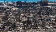 Die Küstenstadt Lahaina, durch das Feuer zerstört, Maui, Hawaii. © picture alliance / AP Foto: Jae C. Hong