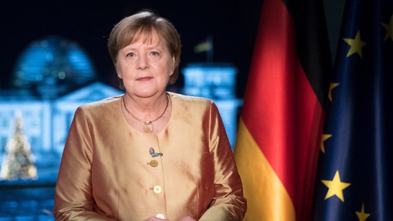 Angela Merkel bei ihrer Neujahrsansprache 2020. © dpa-Bildfunk Foto: Markus Schreiber