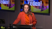 "Mitreden!"-Moderatorin Nina Zimmermann in der Sendung zum Thema "Holpriger Start - Was erwarten Sie von der Regierung Merz?" © NDR Foto: Screenshot