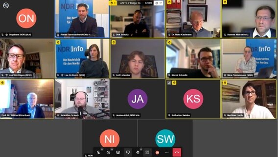 Teilnehmerinnen und Teilnehmer einer Diskussionsrunde im Rahmen von NDR Info im Dialog. © NDR 