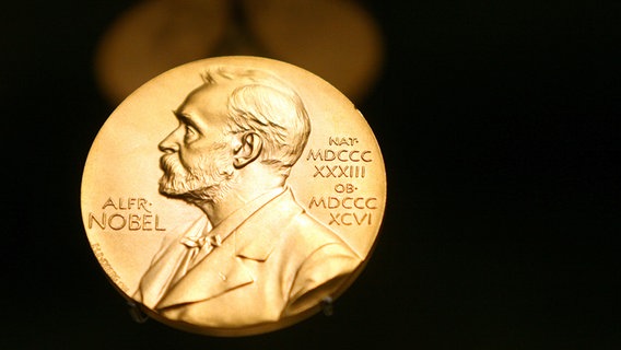 Eine Medaille mit dem Konterfei von Alfred Nobel ist am im Nobel Museum zu sehen. © picture-alliance/Kay Nietfeld/dpa Foto: Kay Nietfeld