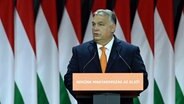 Viktor Orban, Ministerpräsident von Ungarn, hält eine Rede nach seiner Wiederwahl zum Parteivorsitzenden auf dem Wahlkongress der regierenden ungarischen Fidesz-Partei. (Foto vom 18. November 2023) © Szilard Koszticsak/MTI/AP/dpa 