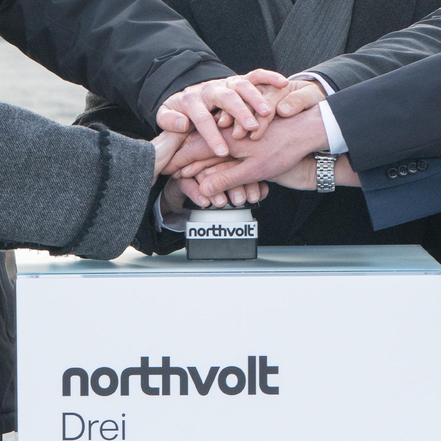 Northvolt - Baubeginn Batteriezellfabrik bei Heide in Schleswig-Holstein. © picture alliance Foto: Chris Emil Janßen