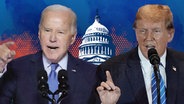 Trump und Biden sprechen. Wahlkampf © picture alliance Foto: Alex Brandon, Rebecca Blackwell