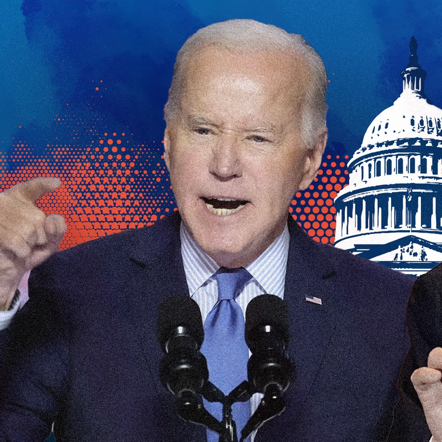 Trump und Biden sprechen. Wahlkampf © picture alliance Foto: Alex Brandon, Rebecca Blackwell