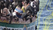 Ein Boot mit mehr als 170 Flüchtlingen erreicht den Hafen der Insel El Hierro. © picture alliance 