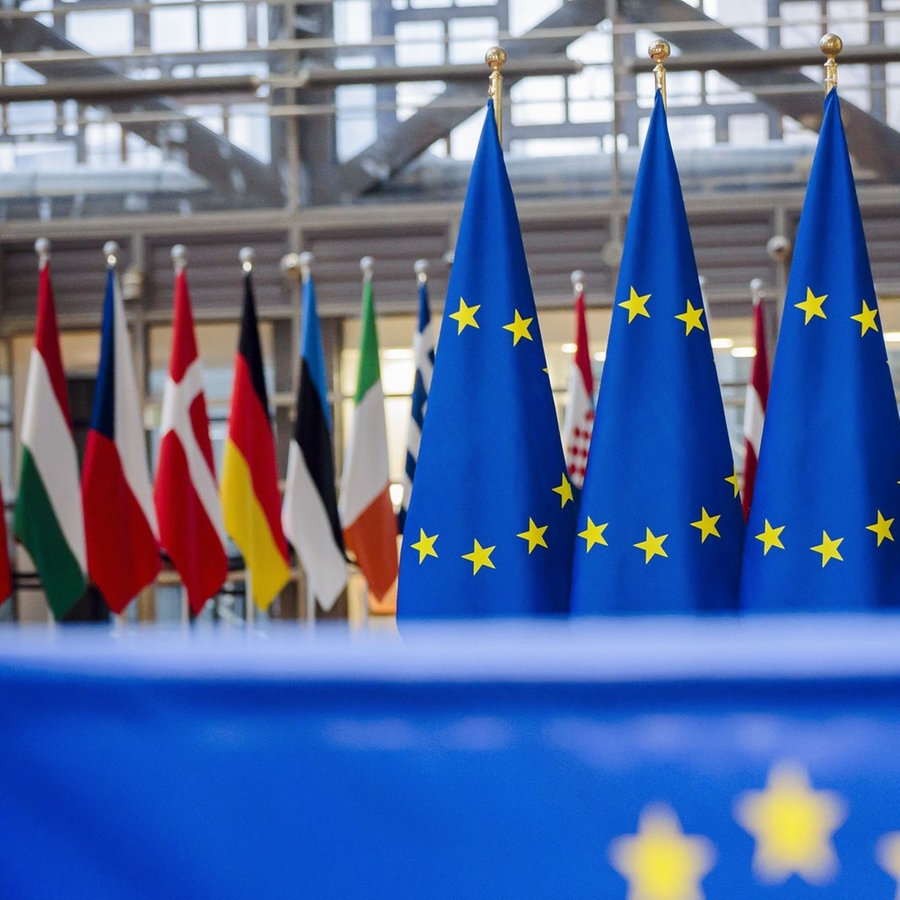 Brüssel: Flaggen der EU Mitgliedsstaaten © picture alliance / photothek Foto: Thomas Trutschel