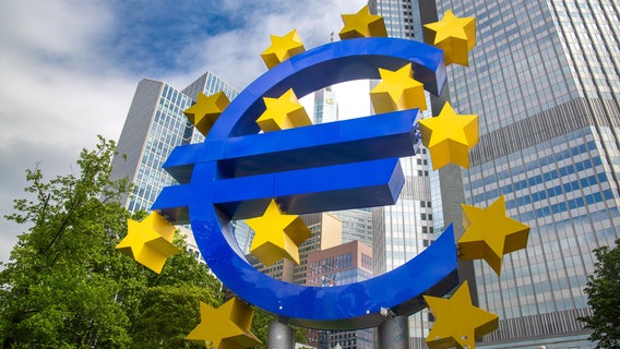 Euro-Skulptur in Frankfurt am Main. © picture alliance Foto: Udo Herrmann