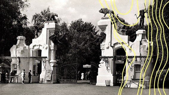 Eingang des Tierpark Hagenbeck um 1934. © picrture alliance 