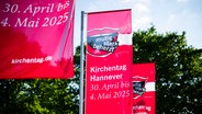 39. Evangelischer Kirchentag in Hannover - Fahnen in Hannover © picture alliance / Noah Wedel | Noah Wedel Foto: Noah Wedel