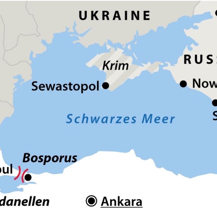 Eine Karte zeigt die Meerengen zwischen Mittelmeer und Schwarzem Meer © picture alliance/dpa/dpa Grafik | dpa-infografik GmbH 