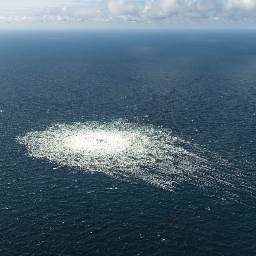 Gasleck in der Nordstream-Pipeline vor Bornholm in der Ostsee. © picture alliance Foto: Danska Forsvaret