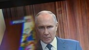 Der russische Präsident Wladimir Putin bei einer Fernsehansprache am 26. Juni 2023. © picture allinace Foto: Rossiya