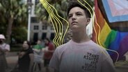 Beau ist Transgender und demonstriert für mehr Rechte in Florida. © ARD Foto: Studio Washington