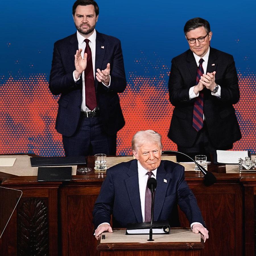 US President Donald Trump addresses a joint session of Congress on Capitol Hill in Washington on March 4, 2025. © Yuri Gripas/ABACAPRESS.COM 