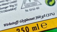 Die Verpackung eines Unkrautvernichtungsmittel, das den Wirkstoff Glyphosat enthält. © dpa bildfunk Foto: Patrick Pleul