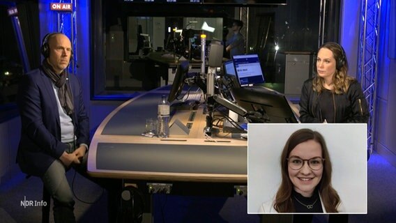 Ein Screenshot des Livestreams der Sendung NDR Info Redezeit vom 1. März 2023. © NDR.de 