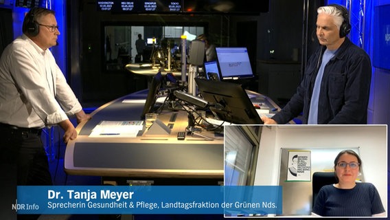 NDR Info Redezeit Studio mit zugeschaltetem Gast © NDR Foto: screenshot
