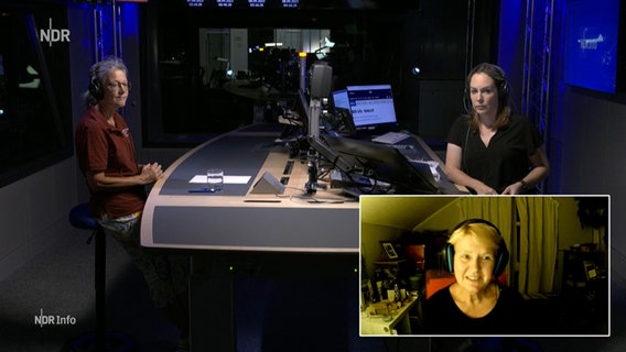 Moderatorin Nina Zimmermann mit ihren Gästen im NDR-Studio. © NDR 