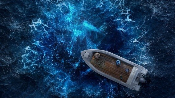 Illustration zur neuen ZDF-Serie "Der Schwarm": Ein Boot im Meer © Staudinger + Franke/ZDF/dpa 