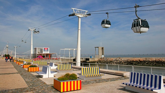 Die Seilbahn im Park der Nationen in Lissabon. © picture alliance / Arco Images GmbH Foto: Goll, P.