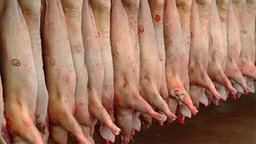 Schweinehälften im Kühlhaus © picture-alliance / KPA/Ohlenschlaeger 