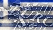 Eine Informationsgrafik zeigt das Wort Euro und die griechische Flagge. © dpa picture alliance Foto: Bildagentur-online