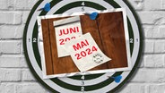 Ein Bild zeigt einen Abriss-Kalender, von dem das Monatsblatt Mai abfällt. Darunter wird Juni 2024 sichtbar. © picture alliance / imageBROKER 