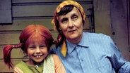 Archivbild: Astrid Lindgren mit Pippi Langstrumpf bei Dreharbeiten 1969 © dpa-Report 