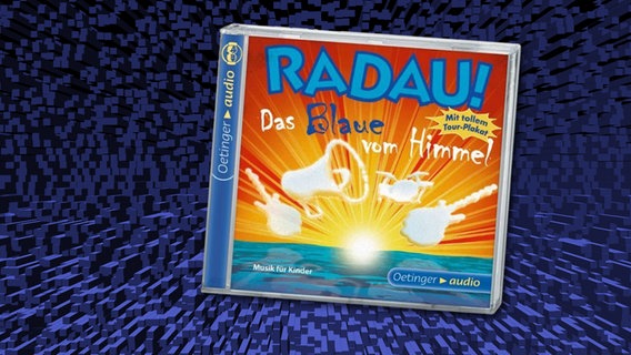 Das Cover der CD "Das Blaue vom Himmel" mit Kindermusik von der Band Radau. © Oetinger Audio Foto: Oetinger Audio