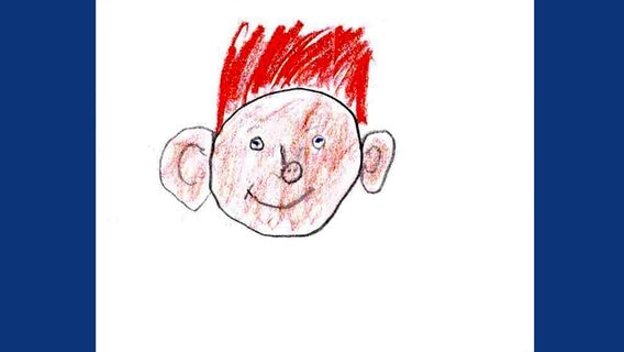 Eine Kinderzeichnung der Kinderbuchfigur Sams.  