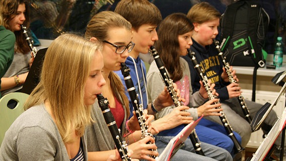 Die Klarinetten der Junior-Big-Band des Albert-Schweitzer-Gymnasiums in Hamburg. © NDR Foto: Ines Hielscher