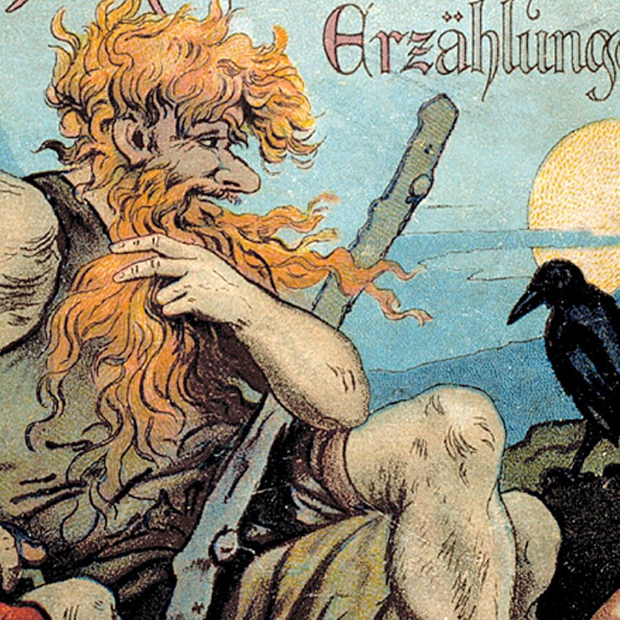 Rübezahl, dargestellt auf einer Farbpostkarte von 1904. © picture-alliance / akg-images 