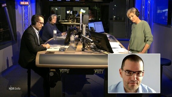 Moderatorin Susanne Stichler und Gäste diskutieren bei der Redezeit. © NDR 