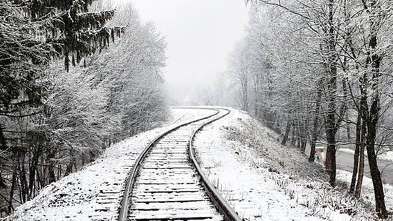 Die Strecke des Transib in verschneiter Landschaft © NDR Foto: Rita Knobel-Ulrich