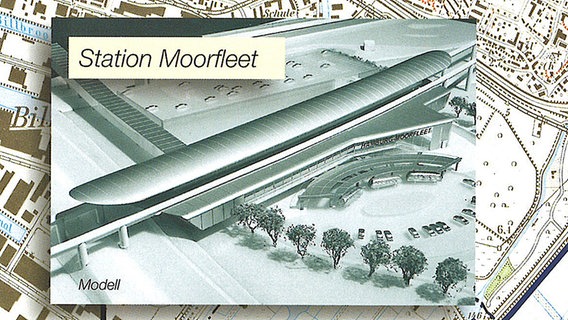 Ein Modell der Transrapid-Station Moorfleet © ThyssenKrupp Transrapid GmbH, Magnetschnellbahn Planungsgesellschaft mbH 