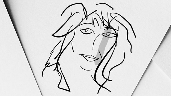 Eine Karikatur von Kate Bush © Ocke Bandixen Foto: Ocke Bandixen