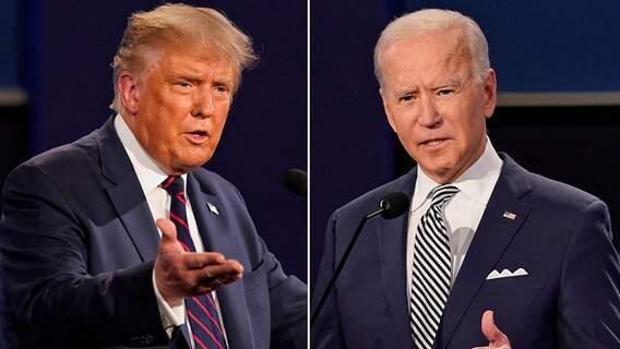 Die US-Politiker Donald Trump (l.) und Joe Biden (Bild-Collage). © dpa bildfunk/AP Foto: Patrick Semansky