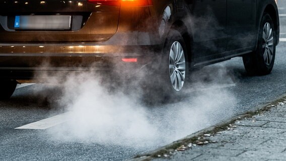 Die Autoabgase eines Pkw auf einer Straße. © dpa picture alliance Foto: Markus Scholz