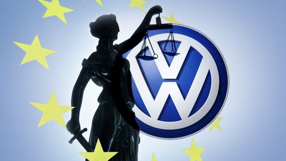 Justizia vor VW Logo (Montage) © fotolia.com, imago Foto: Oleg Golovnev, sepp spiegl