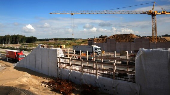 Autobahnkreuz A 14 im Ausbau © DPA-Bildfunk Foto: Bernd Wüstneck