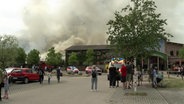 Brand auf dem Gelände des Freizeitparks Karls Erdbeerhof im brandenburgischen Elstal © RBB 