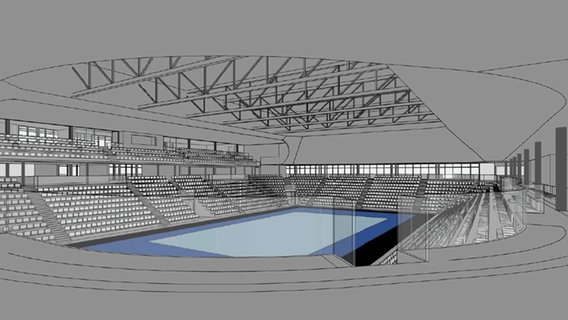 Visuelle Darstellung der geplanten Kesselborn Arena in Rostock © Ospa Immobilien GmbH Foto: Ospa Immobilien GmbH