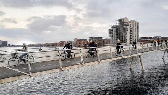 Die Fahrradbrücke "Cykelslange" verbindet in Kopenhagen zwei Stadtteile © Martin Möller Foto: Martin Möller