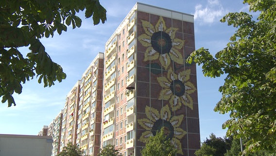 Das Sonnenblumenhaus in Rostock-Lichtenhagen. © NDR Foto: NDR