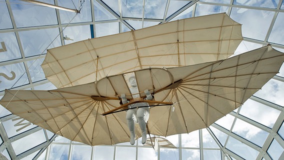 Nachbau des Flugapperats von Otto Lilienthal im Museum © dpa-Bildfunk Foto: Stefan Sauer