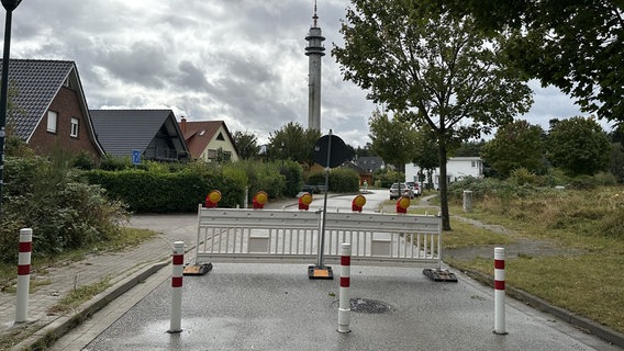 Mehrere Poller stehen zur Absperrung auf einer Straße, auf der nun keine Autos mehr fahren können. © NDR Foto: Axel Krummenauer